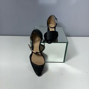 Giorgio Armani Black Pointed Toe Ankle Strap Women's Flats